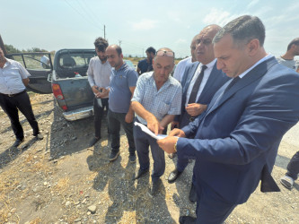 Quba Rayon İcra Hakimiyyətinin məsul şəxsləri Küpçalqışlaq kənd ərazisində görülən işlərlə tanış olmuşdur.