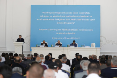 Qubada aqrar sahədə yeni Dövlət Proqramının müzakirəsi ilə bağlı regional müşavirə keçirilib.