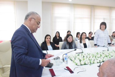 8 Mart - Beynəlxalq Qadınlar Günü münasibətilə “Ulu Öndər Heydər Əliyev və Azərbaycan cəmiyyətinin inkişafında qadınların rolu” mövzusunda tədbir keçirilmişdir.