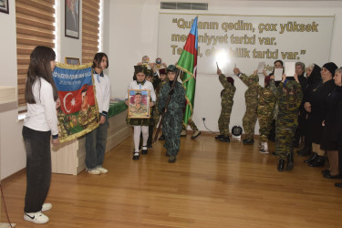 Quba Rayon Tarix-Diyarşünaslıq Muzeyinin akt zalında 44 günlük Vətən Müharibəsi şəhidi Hacıyev Aydəmir Sənan oğlunun xatirəsinə həsr olunmuş tədbir keçirilmişdir.