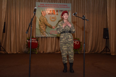 Vətən Müharibəsi Qəhrəmanı Mehrab Niftəliyevin 40 illiyi münasibətilə “Qəhrəmanlıq dastanı" adlı anım tədbiri keçirilmişdir.