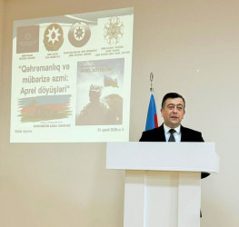 Qubada “Qəhrəmanlıq və mübarizə əzmi: Aprel döyüşləri” mövzusunda maarifləndirmə tədbiri keçirilib.