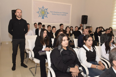 Yeni Azərbaycan Partiyası Quba rayon təşkilatı tərəfindən bu il gənclər arasında Ümumilli Lider Heydər Əliyev irsinin öyrənilməsi ilə bağlı məşğələlərə yekun vurulub.