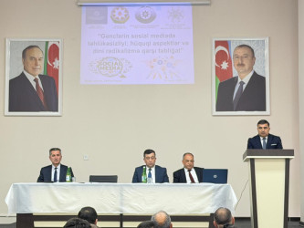 Qubada "Gənclərin sosial mediada təhlükəsizliyi: hüquqi aspektlər və dini radikalizmə qarşı təbliğat” mövzusunda tədbir keçirilib.