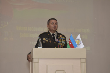 Vətən müharibəsi şəhidi, kapitan Məlikov Aqil Niyaz oğlunun xatirəsinə həsr olunmuş “Vətənə sədaqətin və hərbi şərəfin rəmzi olan həyat: Şəhid kapitan Aqil Məlikovun qəhrəmanlıq yolu” adlı anım tədbiri keçirilmişdir.