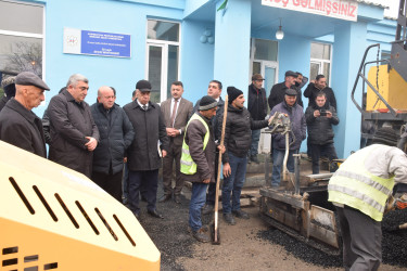 Davudoba kənd avtomobil yolunun asfaltlama işlərinə başlanılıb.