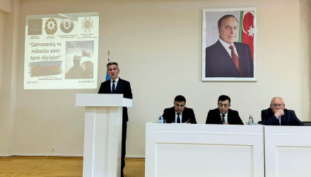 Qubada “Qəhrəmanlıq və mübarizə əzmi: Aprel döyüşləri” mövzusunda maarifləndirmə tədbiri keçirilib.