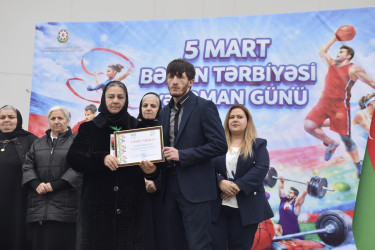 Quba şəhərində 5 mart - Bədən Tərbiyəsi və İdman gününə həsr olunmuş tədbir keçirilib.